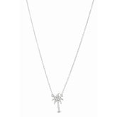 Silver Cz Palm Tree Necklace